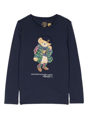 Ralph Lauren Kids Polo Bear cotton sweatshirt - Blue