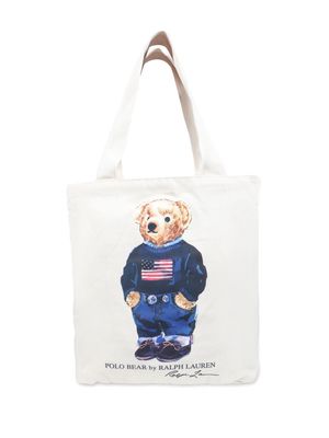 Ralph Lauren Kids Polo Bear cotton tote bag - White