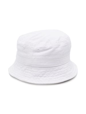 Ralph Lauren Kids Polo-Bear embroidered cotton bucket hat - White