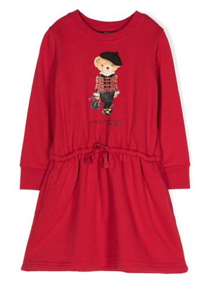 Ralph Lauren Kids Polo Bear fleece dress - Red