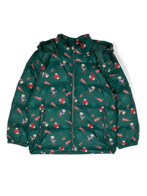 Ralph Lauren Kids Polo Bear hooded down jacket - Green