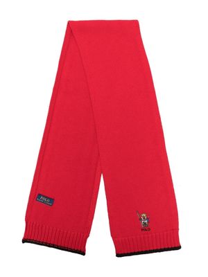 Ralph Lauren Kids Polo Bear knitted scarf - Red