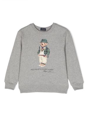 Ralph Lauren Kids Polo Bear-motif jersey sweatshirt - Grey