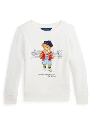 Ralph Lauren Kids Polo Bear-print fleece sweatshirt - White