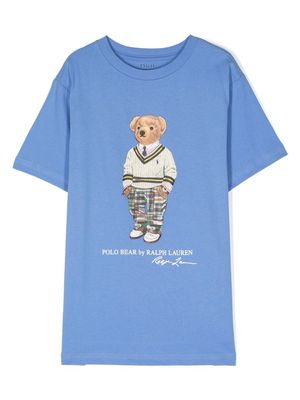 Ralph Lauren Kids Polo Bear-print short-sleeved T-shirt - Blue