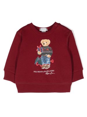 Ralph Lauren Kids Polo Bear-printed jersey sweatshirt - Red
