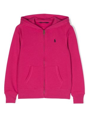Ralph Lauren Kids Polo Poney zip-up hoodie - Pink