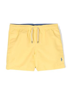 Ralph Lauren Kids Polo Pont drawstring swim shorts - Yellow