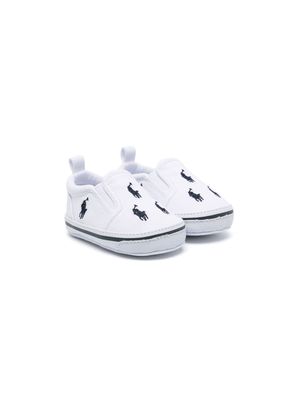 Ralph Lauren Kids Polo Pony canvas pre-walkers - White