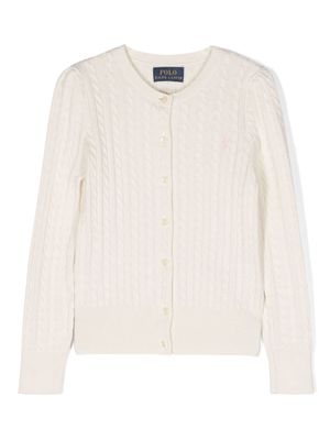 Ralph Lauren Kids Polo Pony cotton cardigan - White