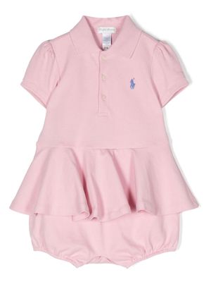 Ralph Lauren Kids Polo Pony cotton romper - Pink