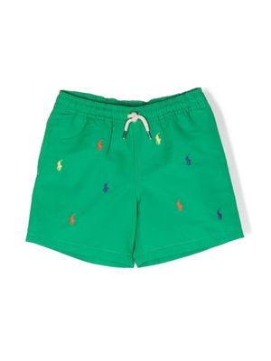Ralph Lauren Kids Polo Pony-detailed swim shorts - Green