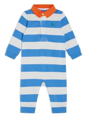 Ralph Lauren Kids Polo Pony-embroidered babygrow - Blue