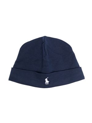 Ralph Lauren Kids Polo Pony-embroidered beanie - Blue