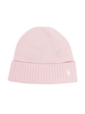 Ralph Lauren Kids Polo Pony-embroidered beanie - Pink