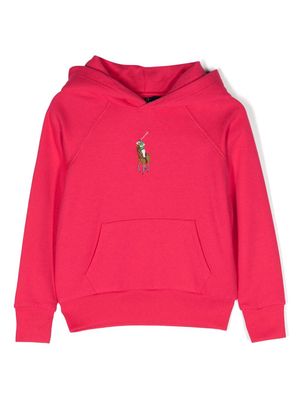 Ralph Lauren Kids Polo Pony-embroidered cotton hoodie - Pink