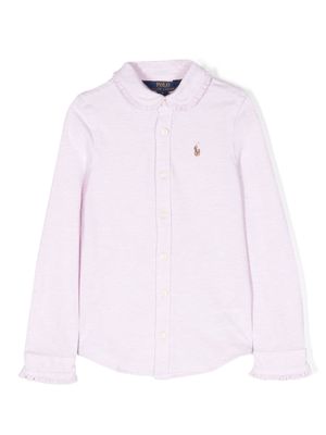 Ralph Lauren Kids Polo Pony-embroidered cotton oxford shirt - Pink