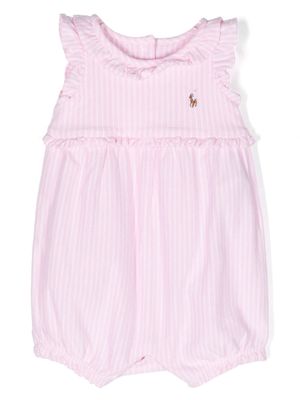 Ralph Lauren Kids Polo Pony-embroidered cotton romper - Blue