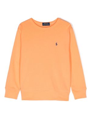 Ralph Lauren Kids Polo Pony-embroidered cotton sweatshirt - Orange