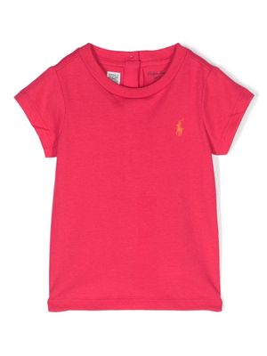 Ralph Lauren Kids Polo Pony-embroidered cotton T-shirt - Pink