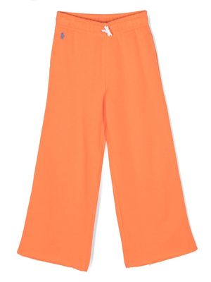 Ralph Lauren Kids Polo-Pony embroidered jersey track pants - Orange