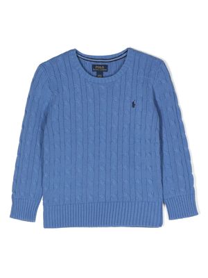 Ralph Lauren Kids Polo Pony-embroidered jumper - Blue