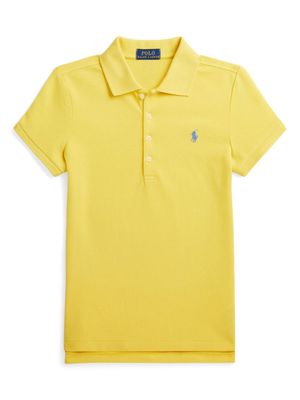 Ralph Lauren Kids Polo Pony-embroidered polo top - Yellow