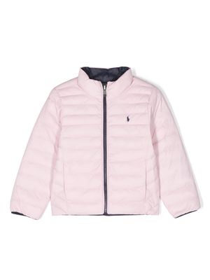 Ralph Lauren Kids Polo Pony-embroidered puffer jacket - Pink
