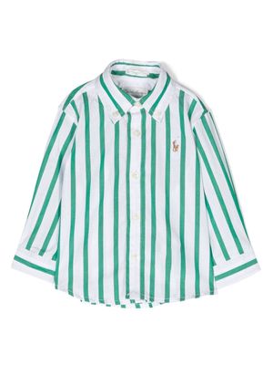 Ralph Lauren Kids Polo Pony-embroidered striped shirt - Green