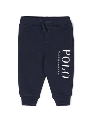 Ralph Lauren Kids Polo Pony-embroidered tapered trousers - Blue