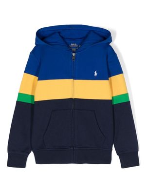 Ralph Lauren Kids Polo Pony-embroidered zip-up hoodie - Blue