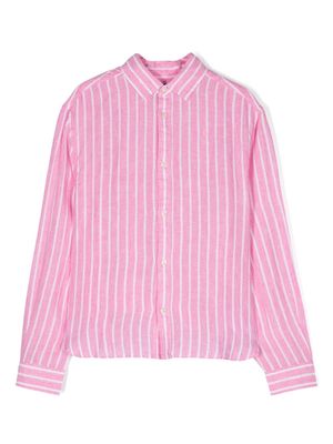 Ralph Lauren Kids Polo Pony-embroidery striped shirt - Pink