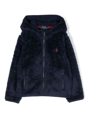 Ralph Lauren Kids Polo Pony fleece-texture jacket - Blue