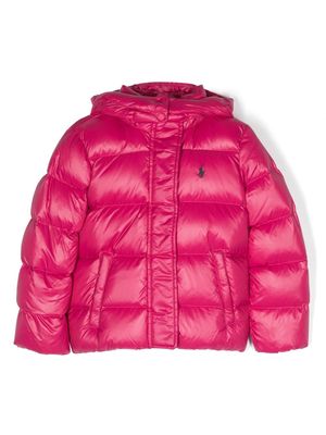 Ralph Lauren Kids Polo Pony hooded padded jacket - Pink