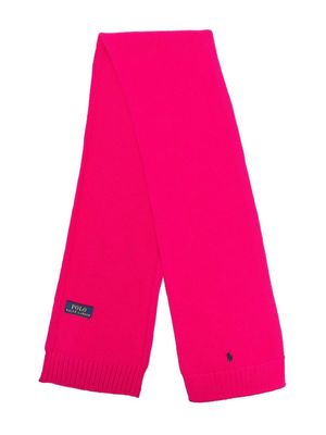 Ralph Lauren Kids Polo Pony knitted scarf - Pink