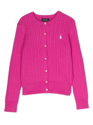 Ralph Lauren Kids Polo Pony-motif cardigan - Pink