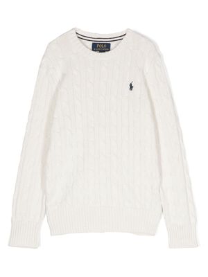 Ralph Lauren Kids Polo-Pony-motif cotton jumper - White