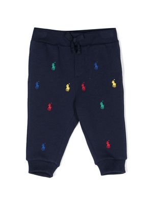 Ralph Lauren Kids Polo-Pony-motif jersey trousers - Blue