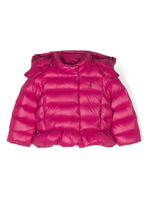 Ralph Lauren Kids Polo Pony-motif padded hooded jacket - Pink