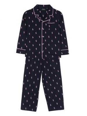 Ralph Lauren Kids Polo Pony-motif pajama set - Blue