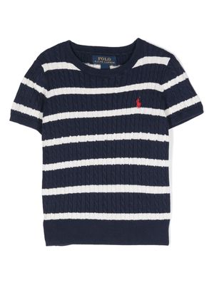 Ralph Lauren Kids Polo-Pony-motif striped top - Blue