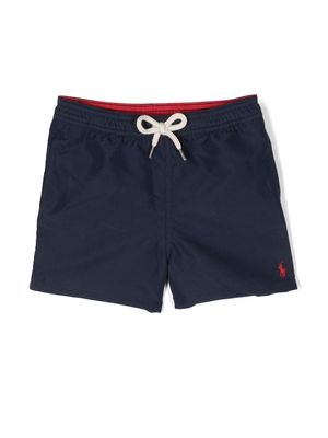 Ralph Lauren Kids Polo Pony motif swim shorts - Blue