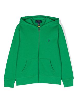 Ralph Lauren Kids Polo Pony-motif zipped hoodie - Green