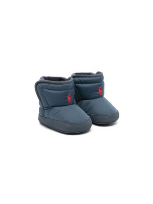 Ralph Lauren Kids Polo Pony padded canvas boots - Blue