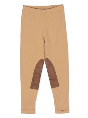 Ralph Lauren Kids Polo Pony panelled leggings - Brown