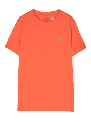 Ralph Lauren Kids Polo-Pony patch cotton T-shirt - Orange