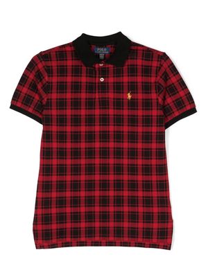 Ralph Lauren Kids Polo Pony plaid polo shirt - Red