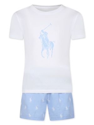 Ralph Lauren Kids Polo Pony-print cotton pyjama set - White