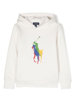 Ralph Lauren Kids Polo Pony-print hoodie - White