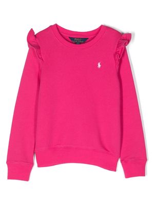 Ralph Lauren Kids Polo Pony ruffled-detailed sweatshirt - Pink